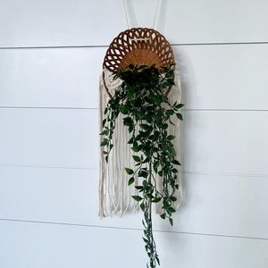 Macrame Wicker Basket Wall Hanging